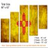 80 x 42 TOTAL - New Mexico Flag Grunge Wall Art Canvas Print rustic 5 Panel Z Cut Split. State Flag Home decor view 3