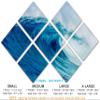 102 x 68 TOTAL - Blue Ocean Wave Canvas Print - 7 Panel Butterfly Split, Wall Art. Interior design, wall decor view 2