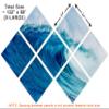102 x 68 TOTAL - Blue Ocean Wave Canvas Print - 7 Panel Butterfly Split, Wall Art. Interior design, wall decor view 3