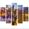 80 x 42 TOTAL - Birmingham, Alabama Canvas Print Wall Art 5 Panel Diamond Split, home decor house wall decor view 1