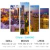 80 x 42 TOTAL - Birmingham, Alabama Canvas Print Wall Art 5 Panel Diamond Split, home decor house wall decor view 2