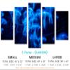 80 x 42 TOTAL - Blue Jellyfish Wall Art Canvas Print 5 Panel Diamond Split. Swarm group Marine Life Jellyfish Art view 2