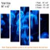 80 x 42 TOTAL - Blue Jellyfish Wall Art Canvas Print 5 Panel Diamond Split. Swarm group Marine Life Jellyfish Art view 3