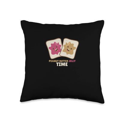 Peanut Butter Jelly Time BFF Love Match Perfect Throw Pillow