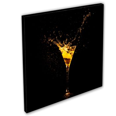 54 x 36 - Yellow Cocktail Splash Canvas Print Wall Art