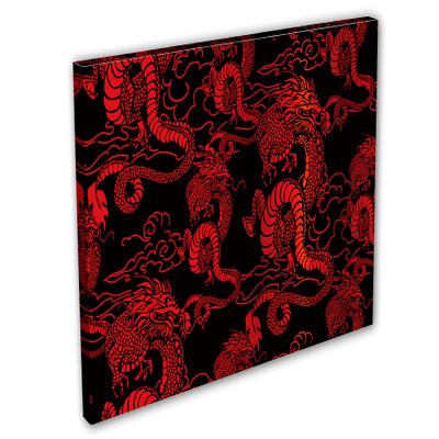 54 x 36 - Chinese red Dragons Canvas Print Wall Art Chinese decor Asian wall art print