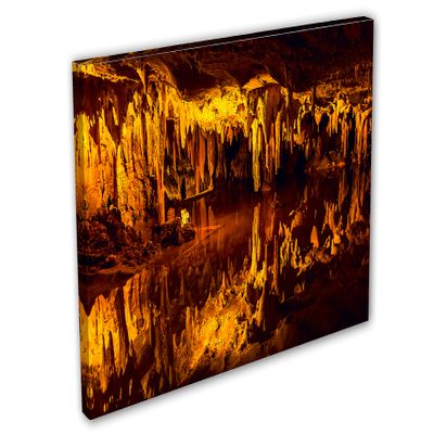24 x 16 - Luray Cave orange Wall Art Canvas Print Virginia Caverns Grotto rock geology