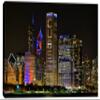 24 x 16 - Chicago Cubs skyline at night Canvas Print Wall Art view 2
