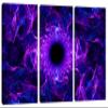 60 x 40 TOTAL - Abstract Vortex Wall Art Canvas Print Dark purple. 3 Panel Split Fractal chaotic energy field view 1