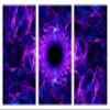 60 x 40 TOTAL - Abstract Vortex Wall Art Canvas Print Dark purple. 3 Panel Split Fractal chaotic energy field view 2