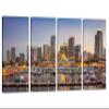 48 x 24 TOTAL - Miami, Florida skyline Canvas Print Wall Art. 4 Panel Split, Oceanfront Wall Art view 1