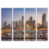 48 x 24 TOTAL - Miami, Florida skyline Canvas Print Wall Art. 4 Panel Split, Oceanfront Wall Art view 2