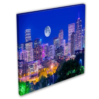 18 x 12 - Denver, Colorado Skyline Canvas Print Wall Art