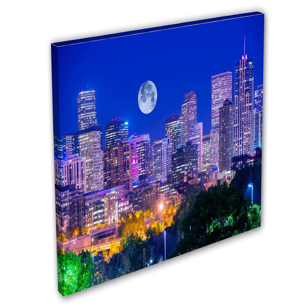 18 x 12 - Denver, Colorado Skyline Canvas Print Wall Art