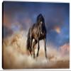 24 x 16 - Stallion Black Horse Wall Art Canvas Print, Horse Art home wall horse decor view 2