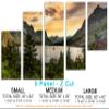 80 x 42 TOTAL - Montana Glacier National Park Canvas Print Wall Art beige skies 5 Panel Z Cut Split Landscape Print view 2