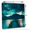 24 x 16 - Cloudy lake, docks Canvas Print Wall Art green Scenic Landscape Mountains view 3