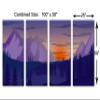 100 x 50 TOTAL - Landscape Illustration Canvas Print Wall Art dark purple 4 Panel Split Mountain SVG Print view 3