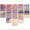 80 x 42 TOTAL - White Sands Canvas Prints Wall Art pink skies 5 Panel Waterfall Split Alamogordo, NM National Park view 1