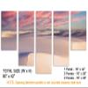 80 x 42 TOTAL - White Sands Canvas Prints Wall Art pink skies 5 Panel Waterfall Split Alamogordo, NM National Park view 3
