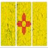60 x 40 TOTAL - New Mexico Flag Canvas Print Wall Art crack effect 3 Panel Split, Triptych. State Flag Home decor view 2