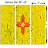 60 x 40 TOTAL - New Mexico Flag Canvas Print Wall Art crack effect 3 Panel Split, Triptych. State Flag Home decor view 3