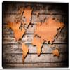 18 x 12 - Wood Style World Map. Canvas Print Wall Art view 2