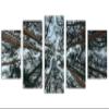 80 x 42 TOTAL - Cedars Trees Canvas Print Wall Art 5 Panel Diamond Split Abstreact Tree Forest Art Print view 1