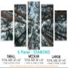 80 x 42 TOTAL - Cedars Trees Canvas Print Wall Art 5 Panel Diamond Split Abstreact Tree Forest Art Print view 2