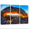 24 x 12 TOTAL - Mesa arch at sunrise Canvas Print Wall Art - 3 Panel Split, Triptych. Moab Utah home wall decor view 1