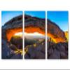 24 x 12 TOTAL - Mesa arch at sunrise Canvas Print Wall Art - 3 Panel Split, Triptych. Moab Utah home wall decor view 2
