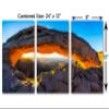 24 x 12 TOTAL - Mesa arch at sunrise Canvas Print Wall Art - 3 Panel Split, Triptych. Moab Utah home wall decor view 3