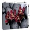 24 x 16 - Canvas Print Orchid Flower Wall Art on Black therapy stones Spa wall decor. Zen Art view 3