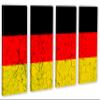 64 x 40 TOTAL - Germany Flag Canvas Print Wall Art cracked effect - 4 Panel Split. Country Flag home decor view 1