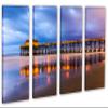 64 x 40 TOTAL - Cocoa Beach FL docks Canvas Print Wall Art - 4 Panel Split. Home Decor, wall decoration view 1