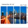 48 x 24 TOTAL - Philadelphia Center City Skyline Canvas Print - 4 Panel Split, Wall Art view 3