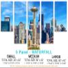 80 x 42 TOTAL - Seattle Skyline Canvas Print Wall Art blue skies 5 Panel Waterfall Split Seattle City, Washington view 2