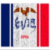 75 x 50 TOTAL - Iowa Flag Canvas Print Wall Art crack effect 5 Panel Split. State Flag Home decor view 2