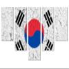 80 x 42 TOTAL - South Korea Flag Canvas Print Wall Art cracked effect - 5 Panel Waterfall Split. Country Flag decor view 1