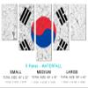 80 x 42 TOTAL - South Korea Flag Canvas Print Wall Art cracked effect - 5 Panel Waterfall Split. Country Flag decor view 2