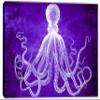 18 x 12 - Lord Bodner Octopus Canvas Print Wall Art, Purple, Kraken Room wall decor view 2
