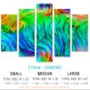 80 x 42 TOTAL - Abstract Color Lines Wall Art Fractal Canvas Print 5 Panel Diamond Split. Green Abstract Fractal Art view 2