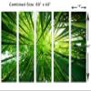 60 x 40 TOTAL - Green Bamboo Trees Wall Art Canvas Print 5 Panel Split, home decor, house wall decor view 3