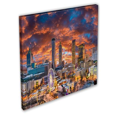 24 x 16 - Atlanta, Georgia Wall Art Canvas Print orange blue skies Atlanta City GA