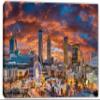 24 x 16 - Atlanta, Georgia Wall Art Canvas Print orange blue skies Atlanta City GA view 2