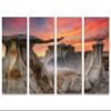 72 x 36 TOTAL - Bisti Badlands Wall Art Canvas Print Sunset 4 Panel Split New Mexico, De-Na-Zin Stone Wings Hoodos view 2