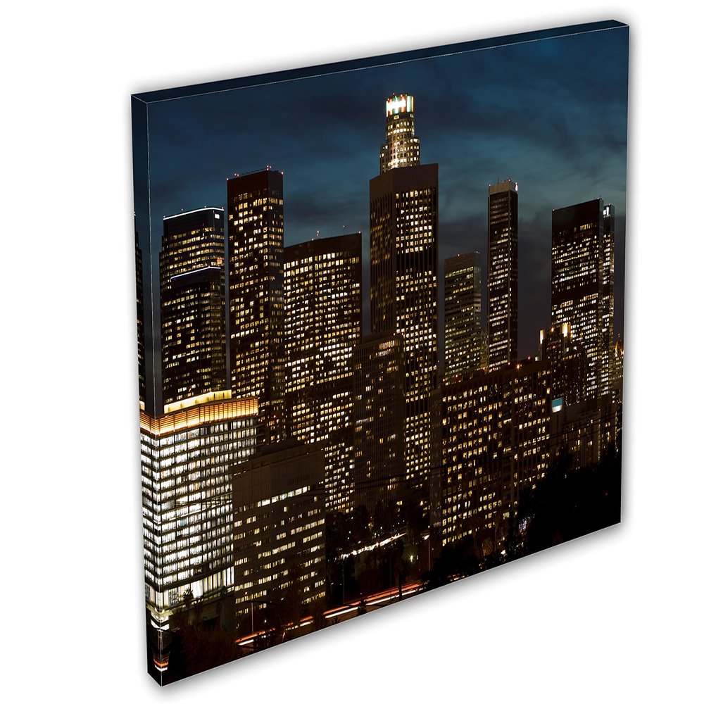 24 x 16 - Los Angeles Skyline during Dusk Canvas Print. Downtown LA. Wall Art
