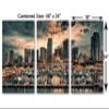 48 x 24 TOTAL - Miami skyline Canvas Print Wall Art Dramatic dusk skies 3 Panel Split. Panoramic city print wall art view 3