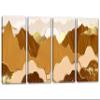 100 x 50 TOTAL - Mountains Wall Art Illustration Canvas Print orange gold 4 Panel Split Oriental Decor view 1