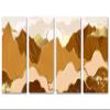 100 x 50 TOTAL - Mountains Wall Art Illustration Canvas Print orange gold 4 Panel Split Oriental Decor view 2